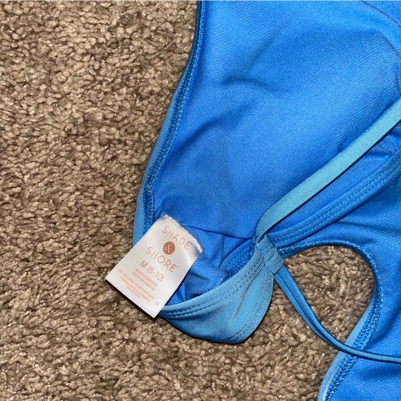 Shade and Shore Light Blue Monokini Keyhole One Piece Swimsuit, size Medium - Picture 6 of 7